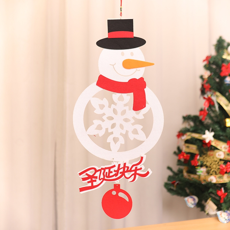 New Christmas decorations non-woven cartoon Christmas door hanging item Hotel shopping mall window decoration 149