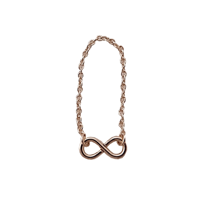 Minimalist and niche infinite symbol figure-eight knot chain soft ring for women, non-fading smooth plate ring Item Picture