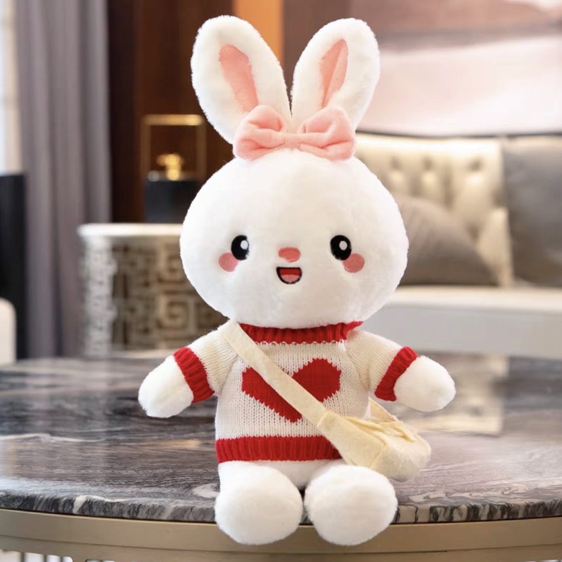 Cute rabbit doll plush toy cartoon small White rabbit doll girl Girl birthday gift 57