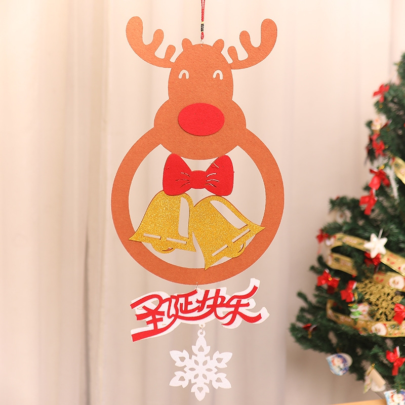 New Christmas decorations non-woven cartoon Christmas door hanging item Hotel shopping mall window decoration 154