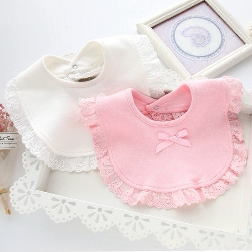 Double Drool Mesh Lace Pressed Princess Bib