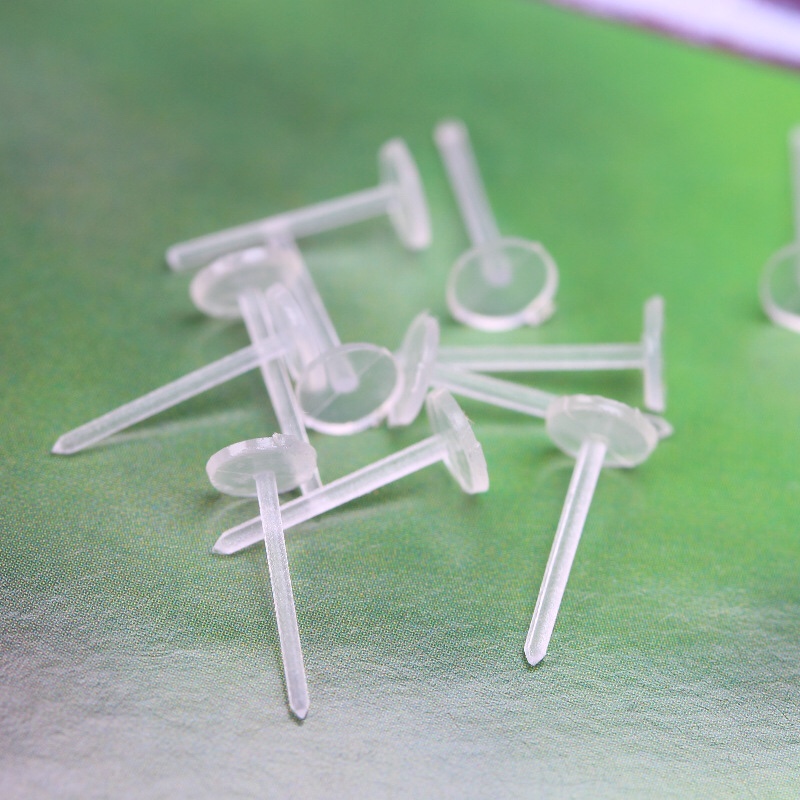 DIY jewelry accessories, plastic ear needles, ear studs, simple and transparent flat ear needles, cup needles, factory direct supply wholesale 10,000 yuan per pack