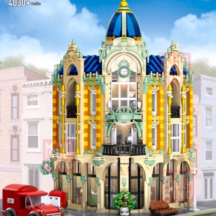 16010  转角邮局（全套带灯光升级版），4030PCS