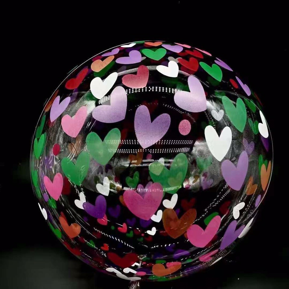 Printed bobble ball leather letter heart