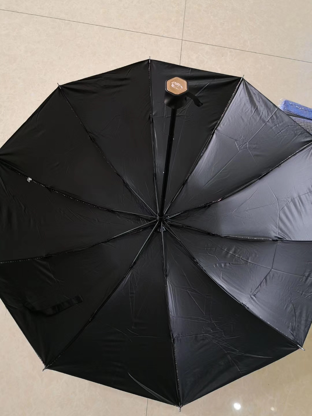 043 Classic striped black rubber sunshade umbrella, sun umbrella, sun protection umbrella, business umbrella and gift umbrella details Picture