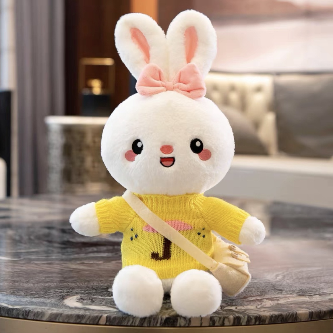 Cute rabbit doll plush toy cartoon small White rabbit doll girl Girl birthday gift 59