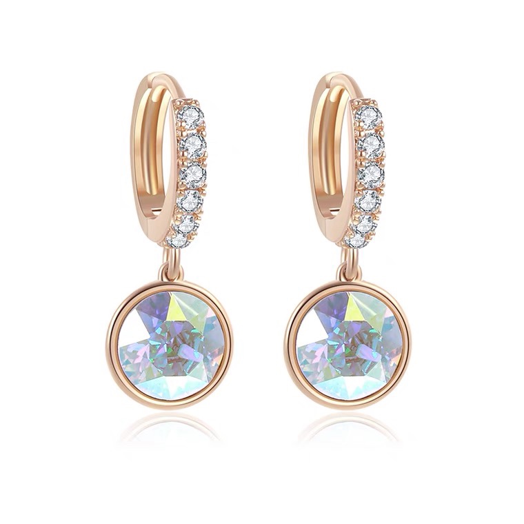 Classic and versatile round zircon ear buckles