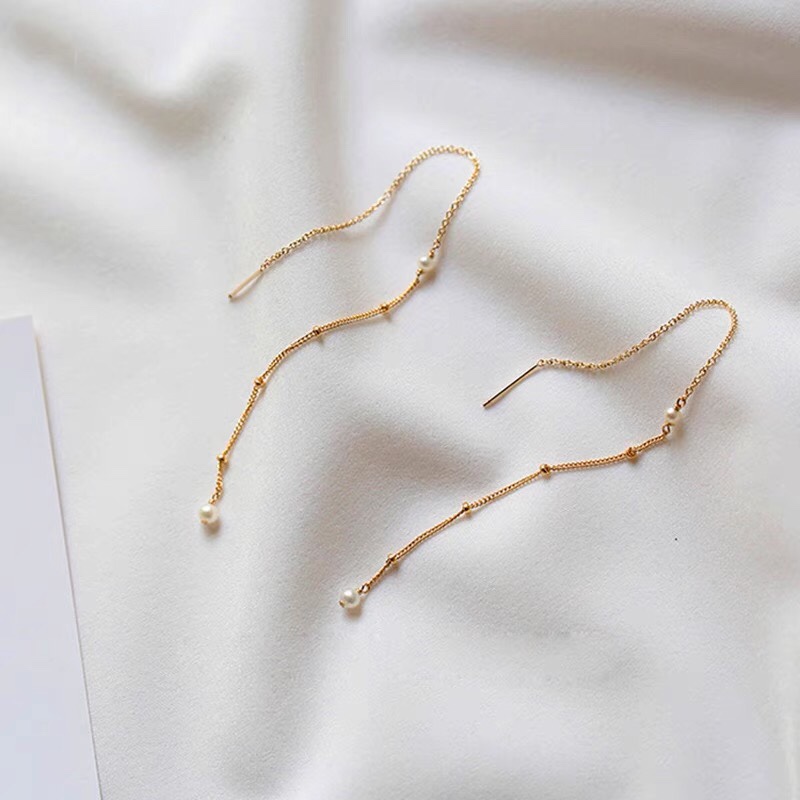 New minimalist and niche pearl stud earrings from Japan and South Korea, elegant and exquisite, women's steel jewelry