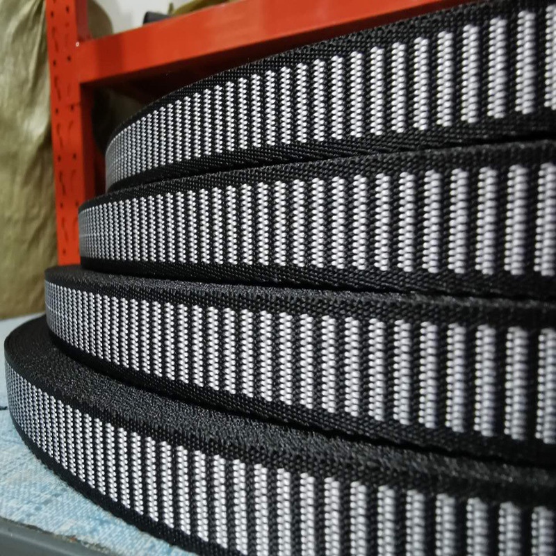 1.6 Black and White striped webbing Polyester plus polypropylene Skin helmet webbing Helmet strap: 2#