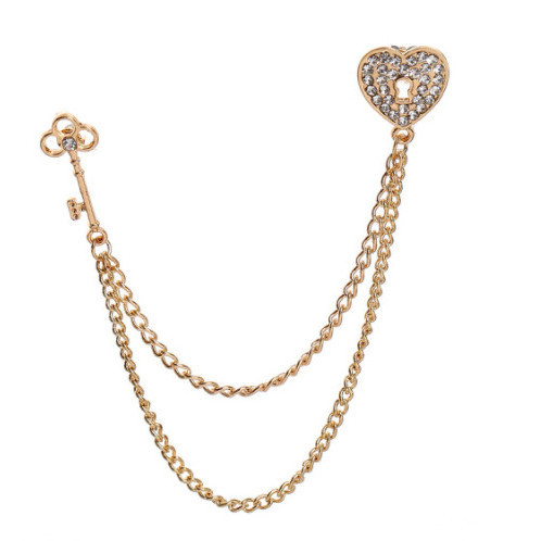 New personality Men's Medallion Brooch Tassel corset chain suit badge Women's Fashion badge