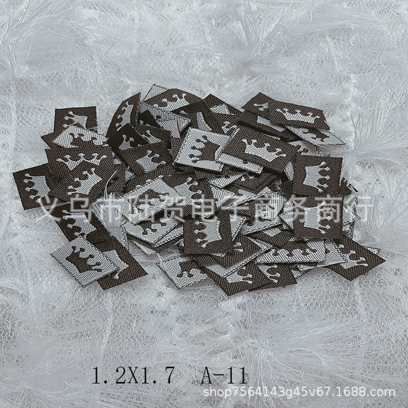 DIY handmade woven label headwear, back fabric label, non-printed label hair accessory, embroidered woven wheat label, trademark, label, accessory Specification image