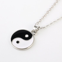 Original retro simple Taiji picture alloy necklace earrings cross-border new accessory set wholesale 1