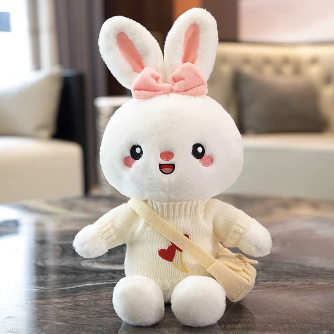 Cute rabbit doll plush toy cartoon small White rabbit doll girl Girl birthday gift 62