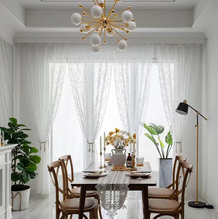 German double-lace short curtains for export with unlimited height and width