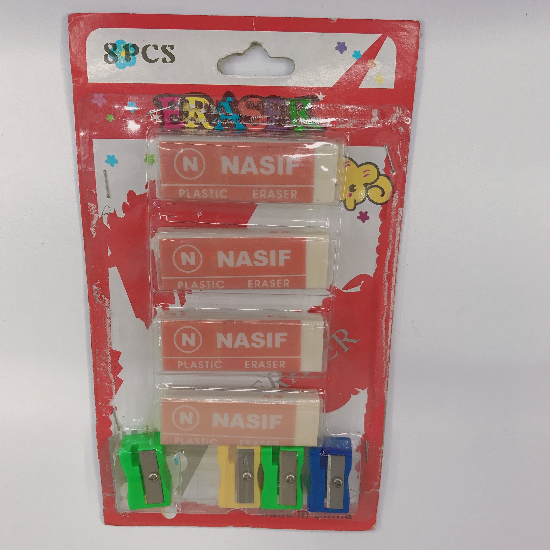 AL-8件套 4个办公橡皮擦加4个卷笔刀吸卡详情图1