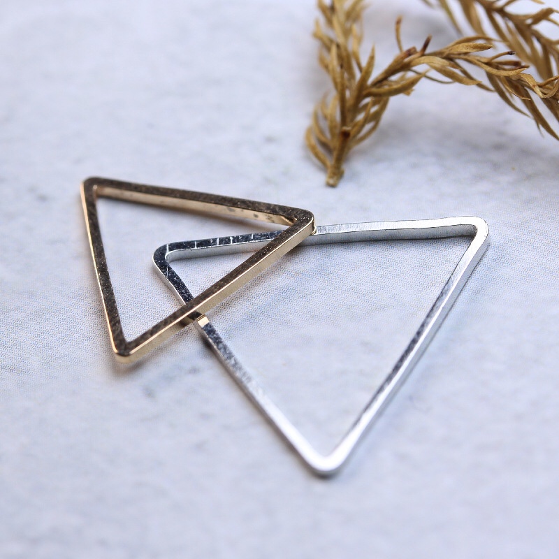 DIY jewelry ear accessories geometric triangular copper rings, popular closed-loop earrings, material manufacturer direct supply, 1000 pieces per pack, price consultation customer service