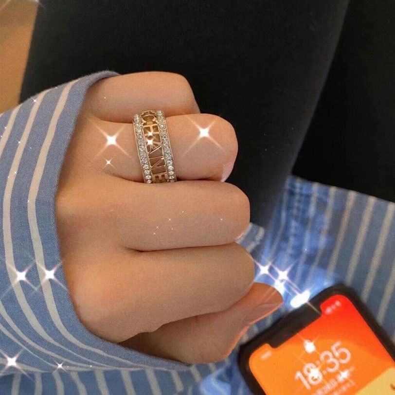 11 - High-end sparkling diamond open ring, a trendy and niche design for women on Instagram. Adjustable ring, a cold and unique index finger ring