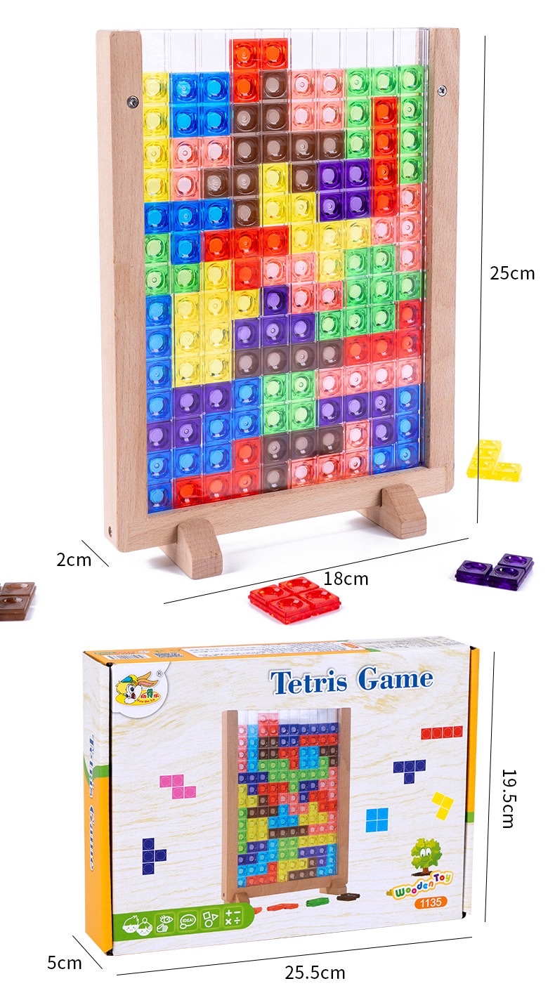 Yiwu Good Goods Cross-border Bestseller 3d Stereoscopic Tetris Interactive Puzzle Board Educational Parent-Child Cross-border Children's Desktop Toy c1-1504 pic 11