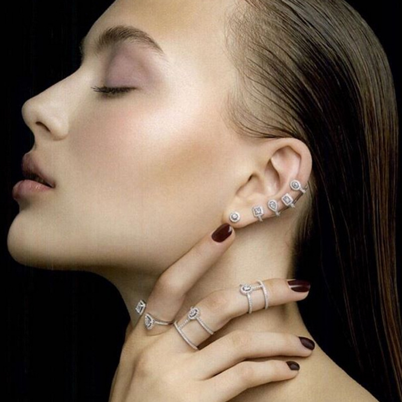 European and American style personality creative earrings earrings set with gemstone fashion jewelry manufacturers wholesale temperament earrings