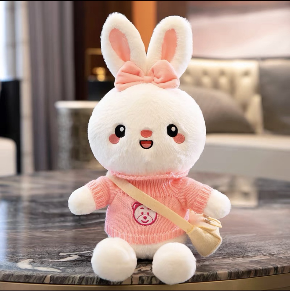 Cute rabbit doll plush toy cartoon small White rabbit doll girl Girl birthday gift 58