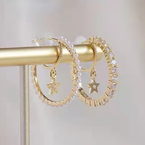Ear buckle five-star earrings