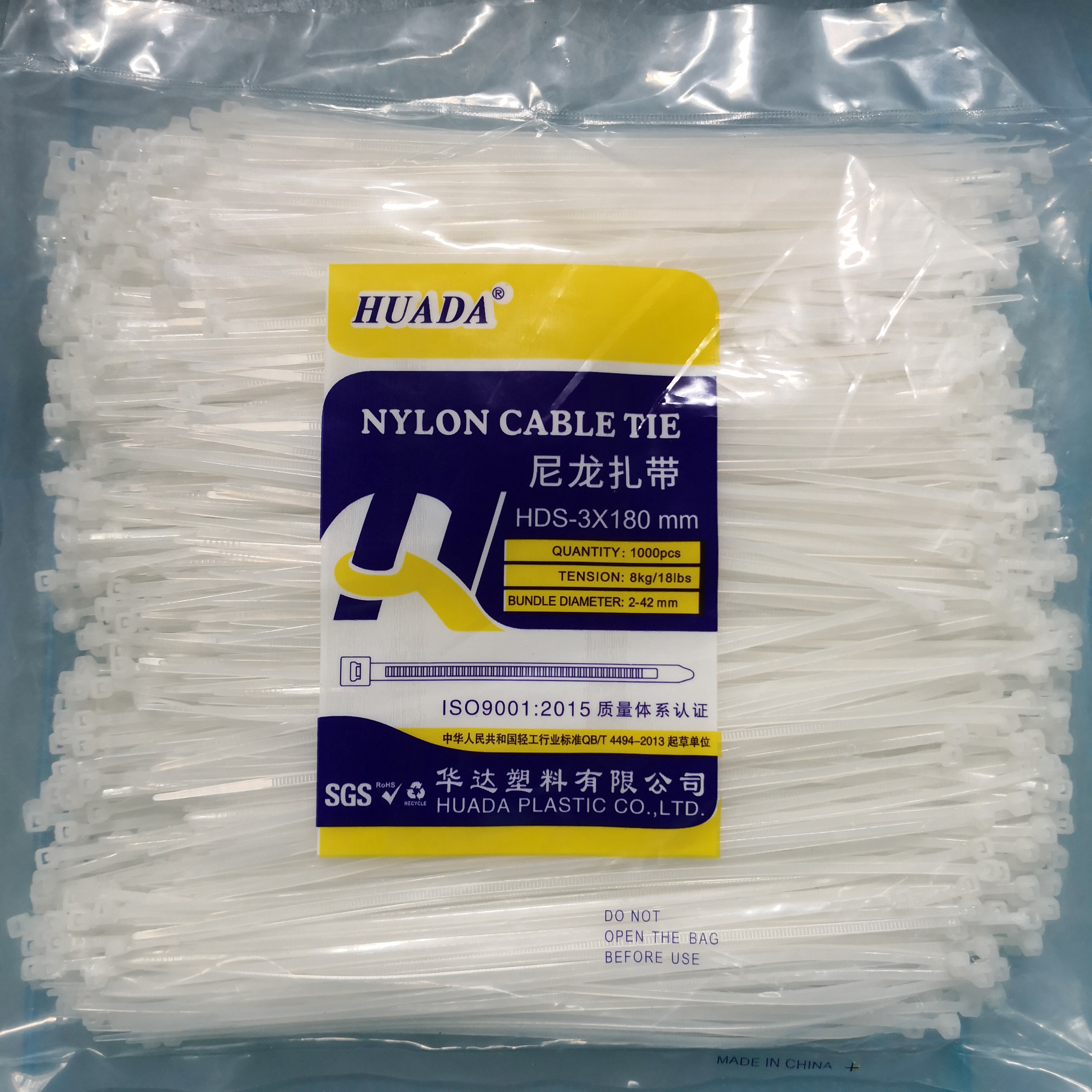 Self-locking nylon cable ties, 3*180 per package, 1000 pieces per large piece, 120 wrapping silk cable ties, the wire gets tighter as it is pulled, anti-slip and anti-retracting plastic cable ties in white stock