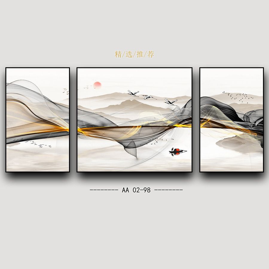 铝合金晶瓷晶贝意境山水客厅沙发背景画5详情图4