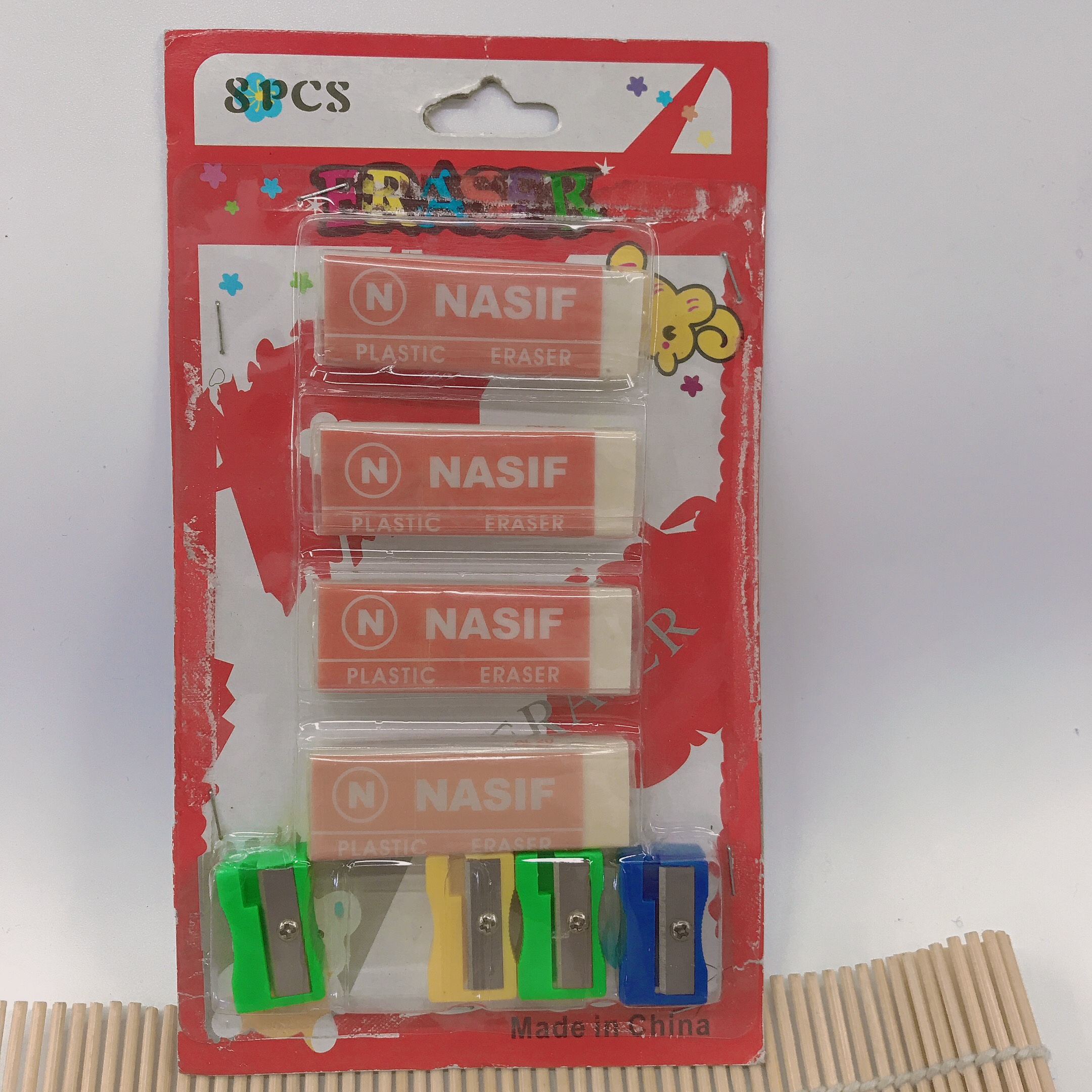 AL-8件套 4个办公橡皮擦加4个卷笔刀吸卡细节图