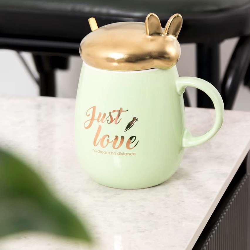 Internet-famous home macaron ceramic coffee cups, spoons, water cups and trendy Korean-style mugs