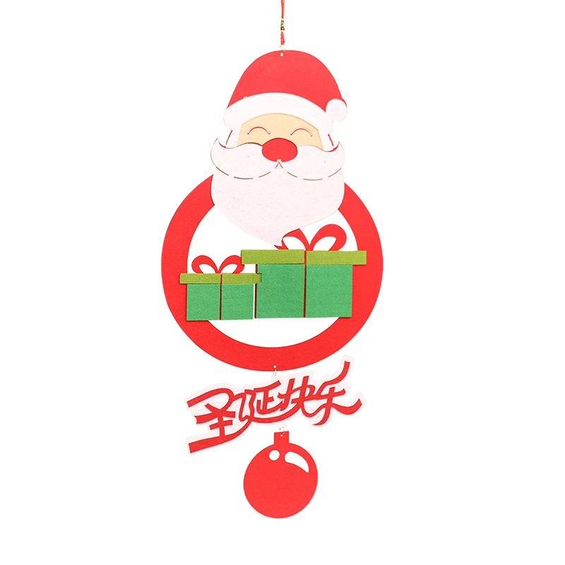 New Christmas decorations non-woven cartoon Christmas door hanging item Hotel shopping mall window decoration 148