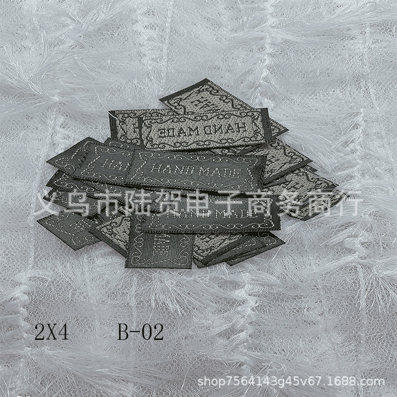 DIY handmade woven label headwear, back fabric label, non-printed label hair accessory, embroidered woven wheat label, trademark, label, accessory Item Picture