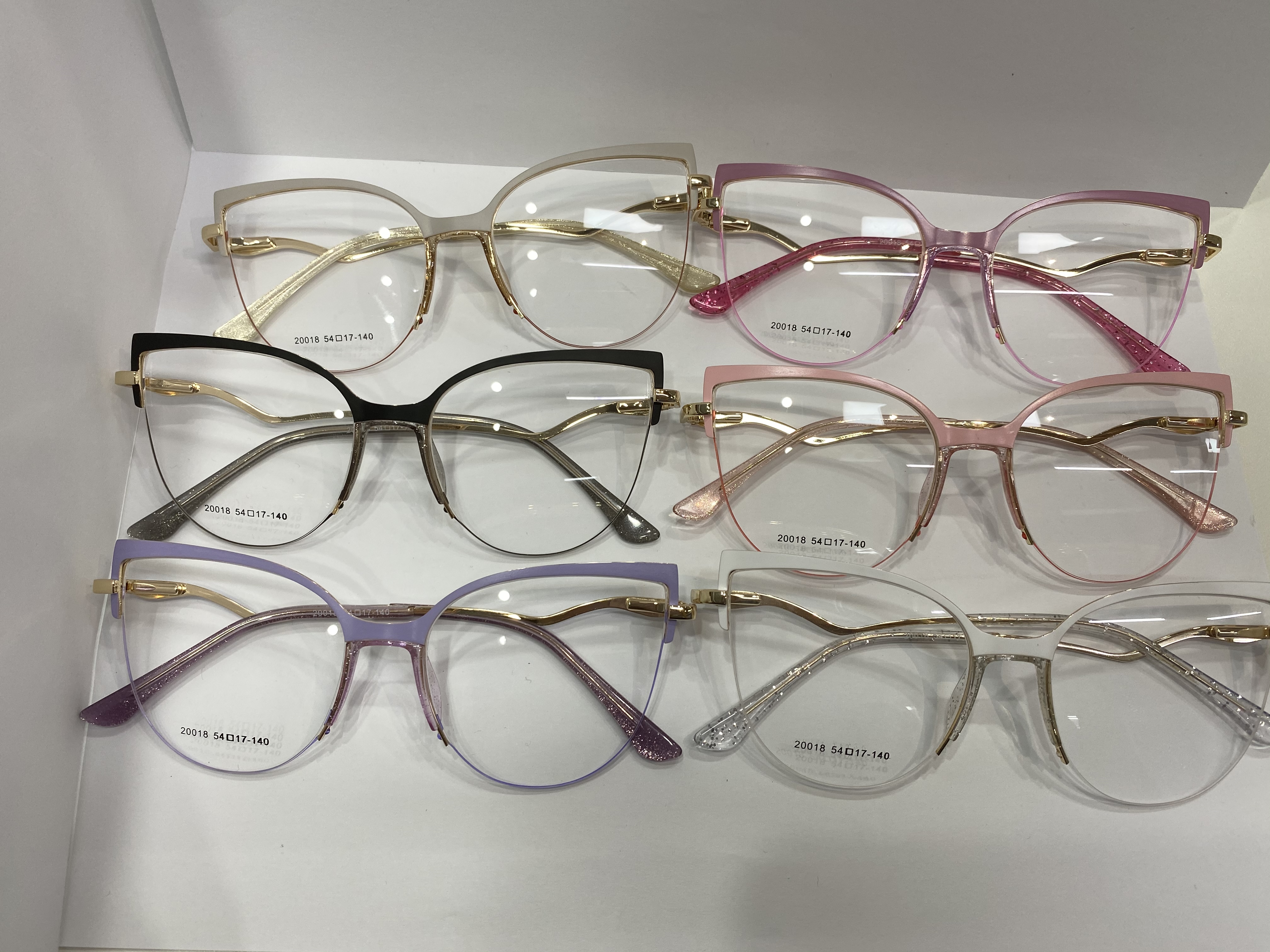 眼镜女款金属白色 多色可选Glasses female metallic white Multicolor option白底实物图