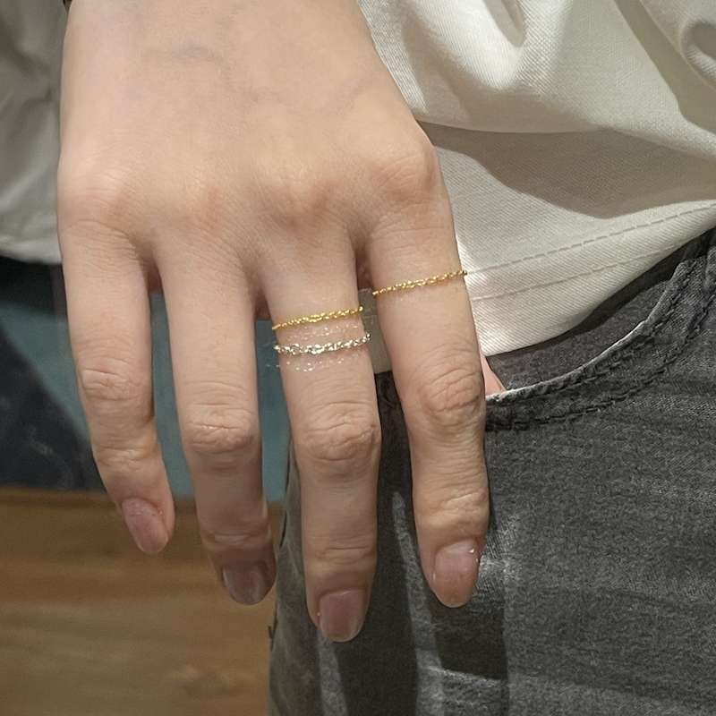 Lace-like, American-made ultra-fine water wave chain ring, soft ring, not easy to fade, versatile and personalized Specification image