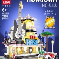 16002  吉他屋（全套带灯光升级版），2168pcs