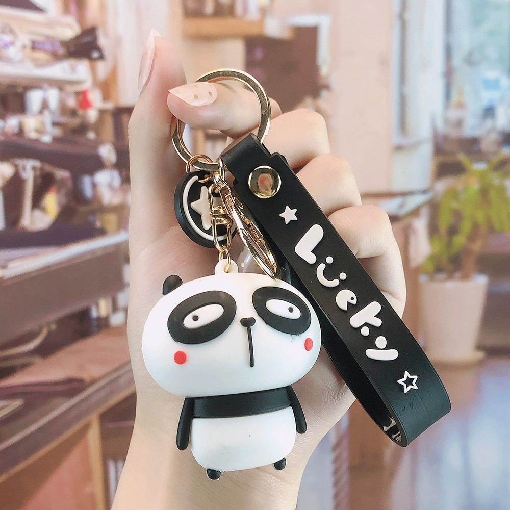 FLY722 new plastic PVC dinosaur lovers cute bag animation figure key chain pendant car key chain wholesale