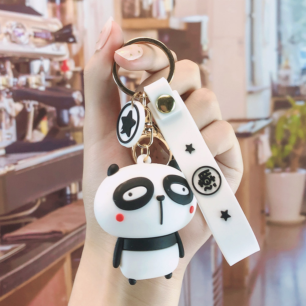 FLY723 new plastic PVC dinosaur lovers cute bag animation figure key chain pendant car key chain wholesale