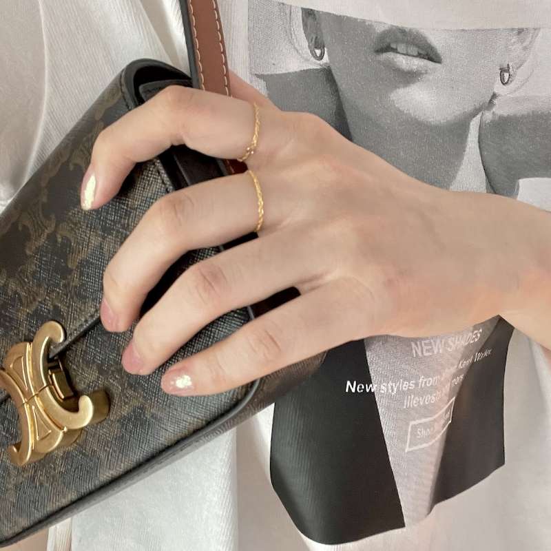 Lace-like, American-made ultra-fine water wave chain ring, soft ring, not easy to fade, versatile and personalized details Picture