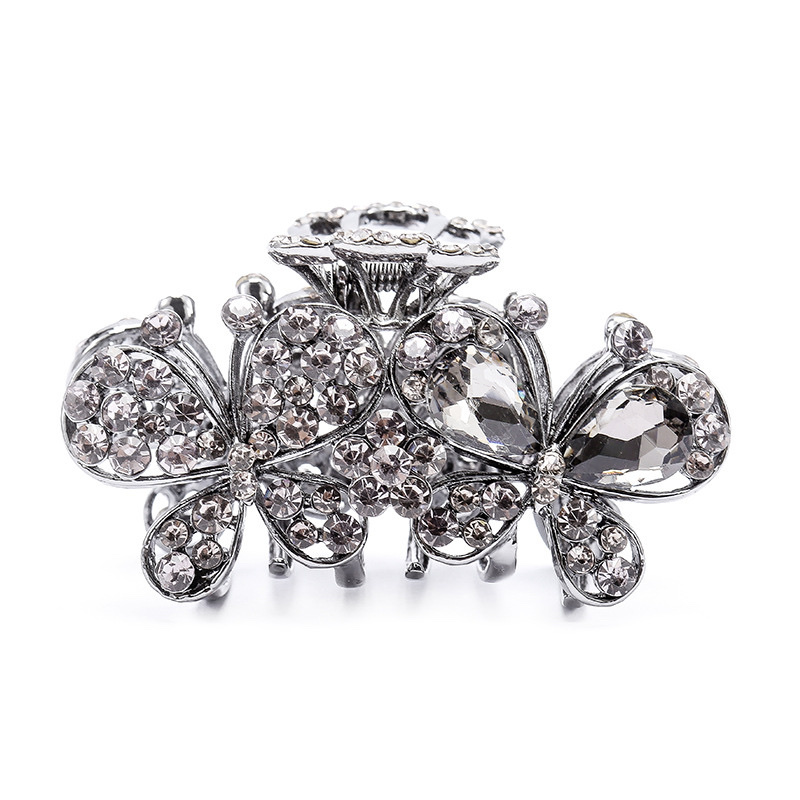 Retro crystal hair accessory, water diamond gripper, medium-sized hair clip, fringe seaside clip, Korean-style lady's hairstyle accessory Specification image