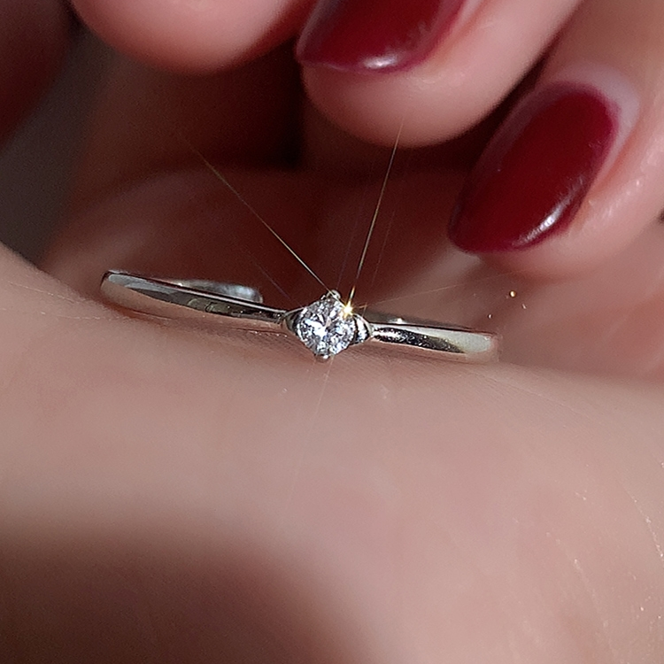 Small diamond ring female simple fashion personality temperament design sense niche ind tide cold wind ring