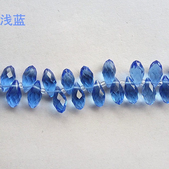 批发diy水晶饰品配件681012mm横孔水滴珠子 蜻蜓翅膀头饰服装辅料21