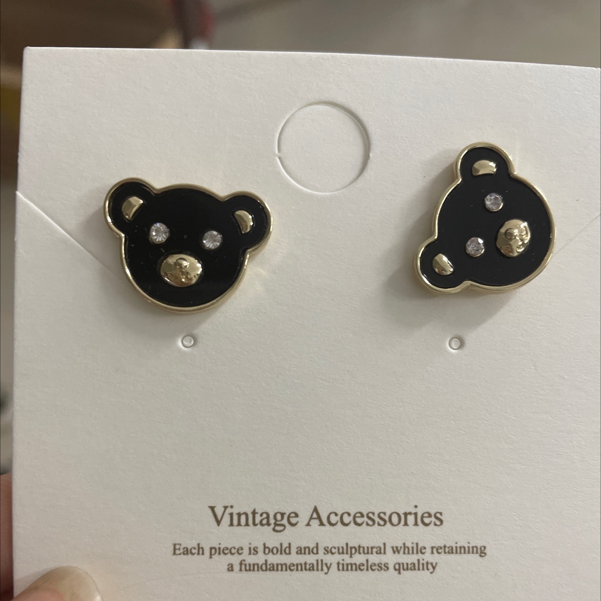 Beauty Today Korean earrings Bear cartoon pattern white with bright sweet