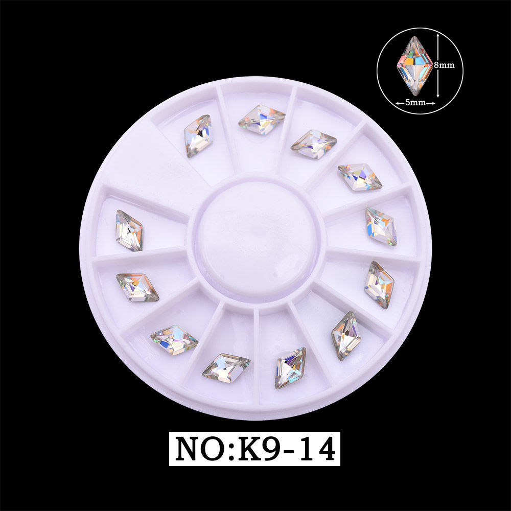 Nail art accessories: Irregular-shaped diamond flat-bottom mixed set, popular online bestseller AB color champagne color super shiny water diamond Japanese nail art 455 Item Picture