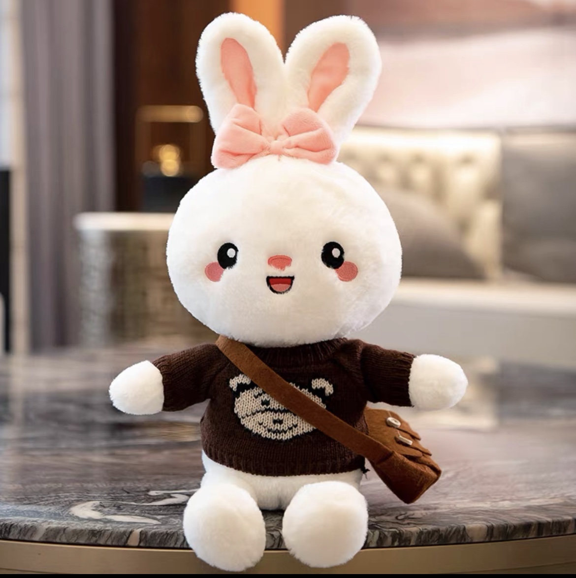Cute rabbit doll plush toy cartoon small White rabbit doll girl Girl birthday gift 61