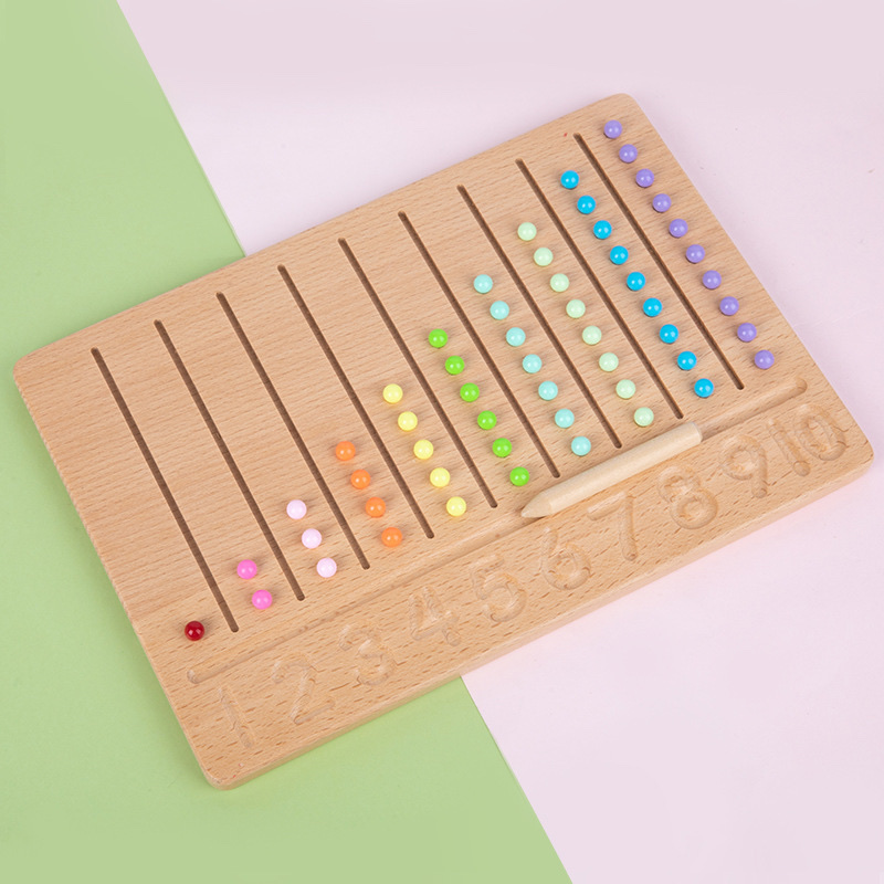 Yiwu Quality Montessori Early Education, Counting Teaching, Counting Board, Children's Intelligence Reading, number Description, pen Control Training Board, toy wholesale c1-1504 Application Scenario
