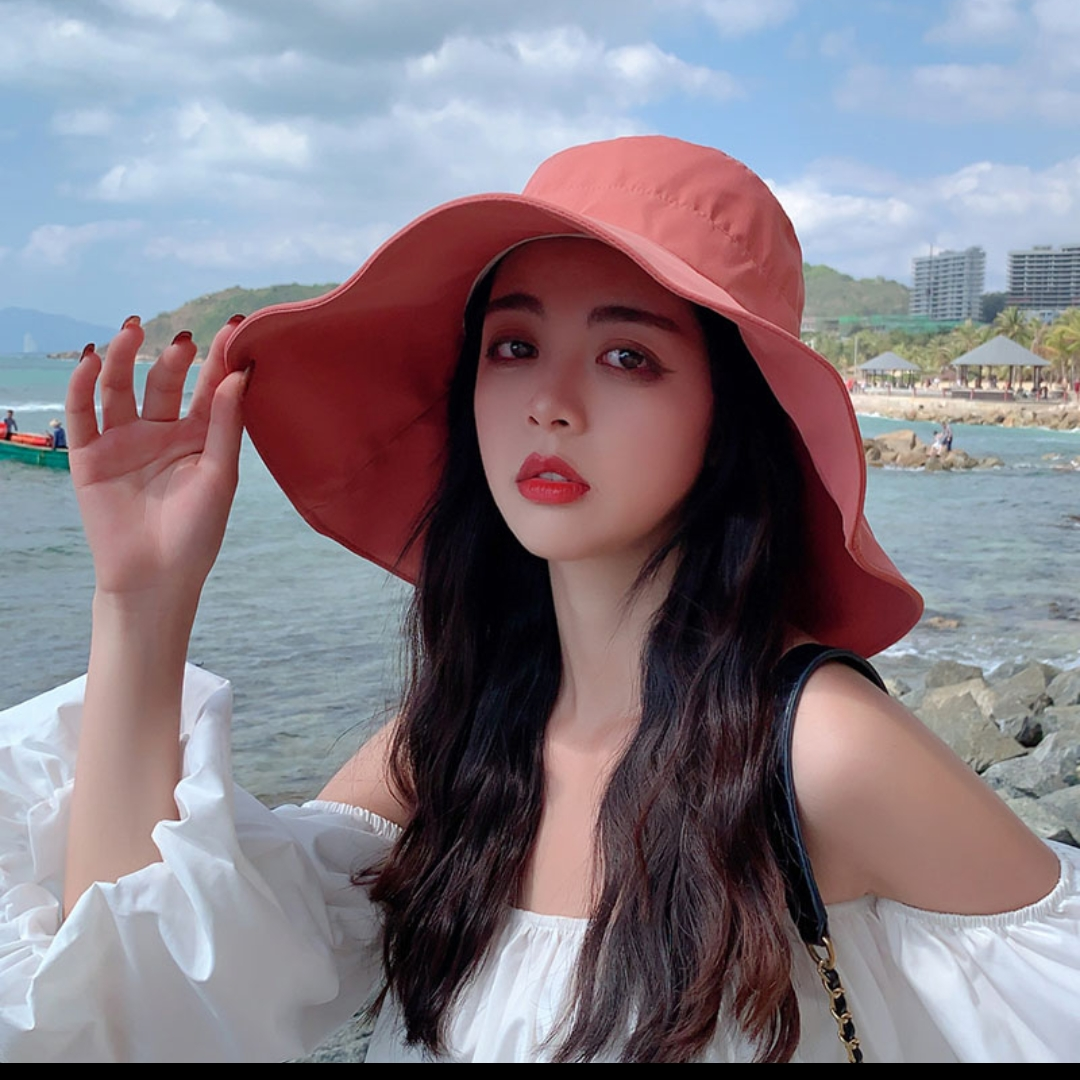 Thin summer hat female fisherman hat sunblock sunblock hat sunblock face all kinds of summer UV protection 57