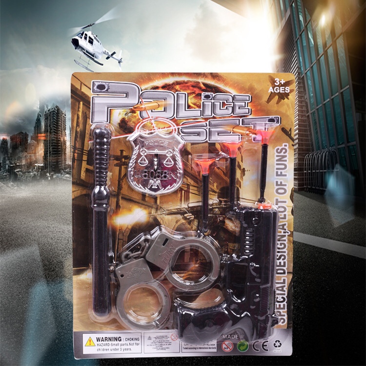 儿童玩具 吸卡警察套装 徽章 