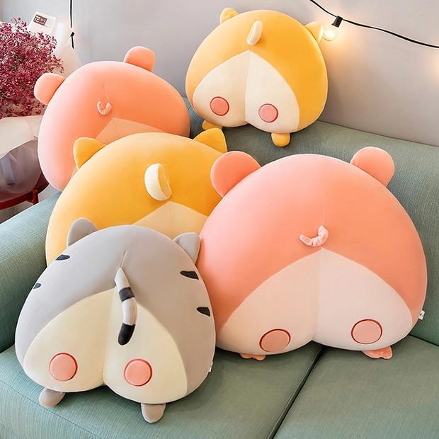 汽车头枕护颈枕车用靠枕一对汽车座椅腰靠枕可爱卡通车枕四季通用桃子