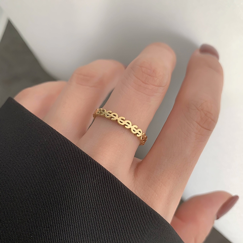 European style Korean version of simple fashion personality US dollar character plated 18K gold index finger ring