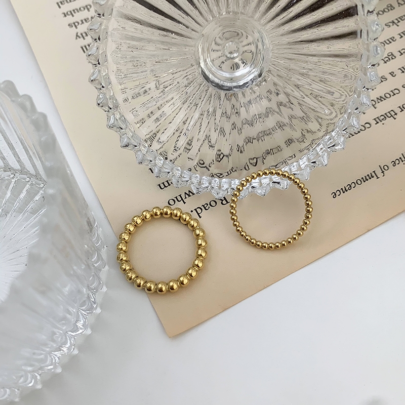 Japan and South Korea version of Europe and the United States ins cold atmosphere new small bead index finger tail ring woman
