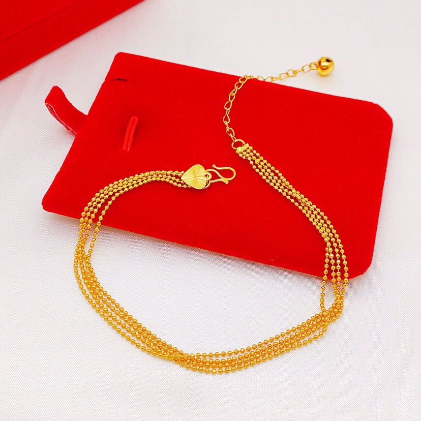 Four-thread rice bead anklet,